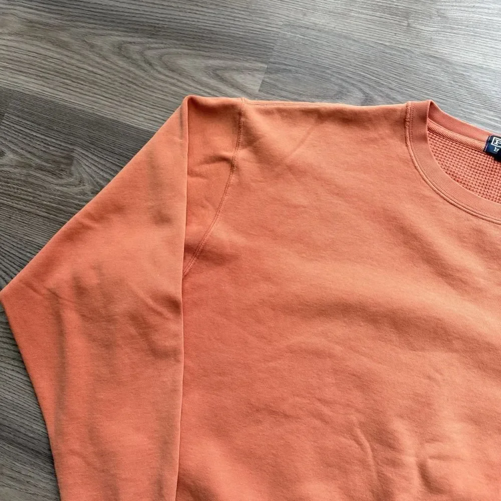 Vintage 90s Polo Ralph Lauren Faded Orange Distressed Pullover Crewneck Mens L